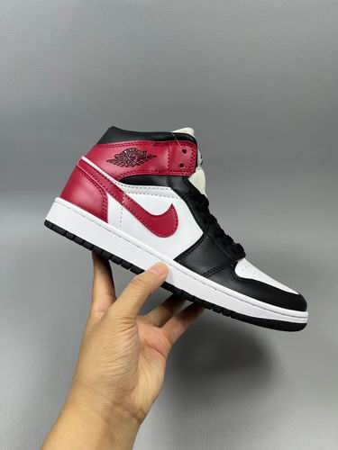 Air Jordan 1 White Black Red Men's Women's Basketball Shoes-70